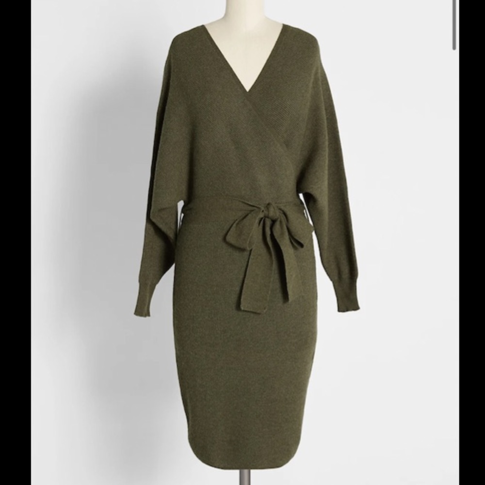 ModCloth Faux Wrap Midi Dress